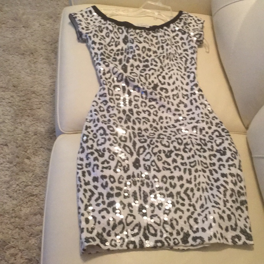 Sequin Black and White Mini Party/Prom Dress